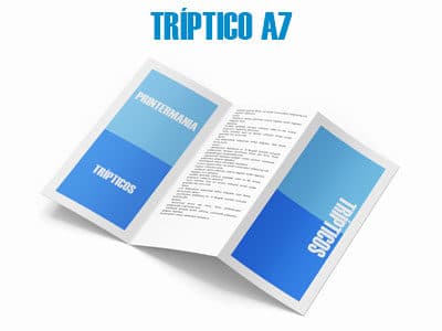 Tríptico/folleto formato A7 (74×105 mm cerrado)