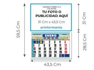 calendario pared 43.5