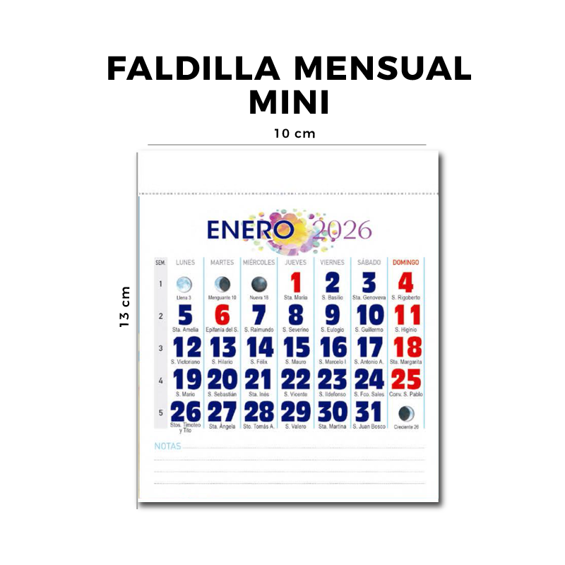 Calendario 10×21 cm con minifaldilla - Imagen 3