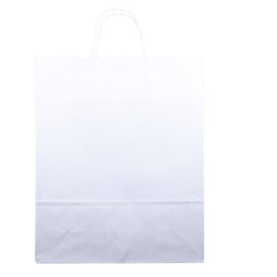 Bolsa de papel blanca con asa retorcida | 41x32x15cm | Caja 200uds.