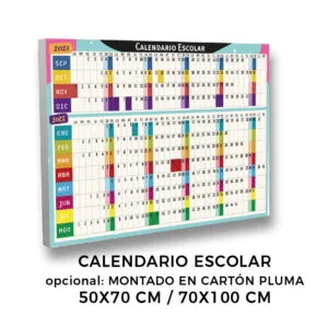 Calendario escolar en cartón pluma