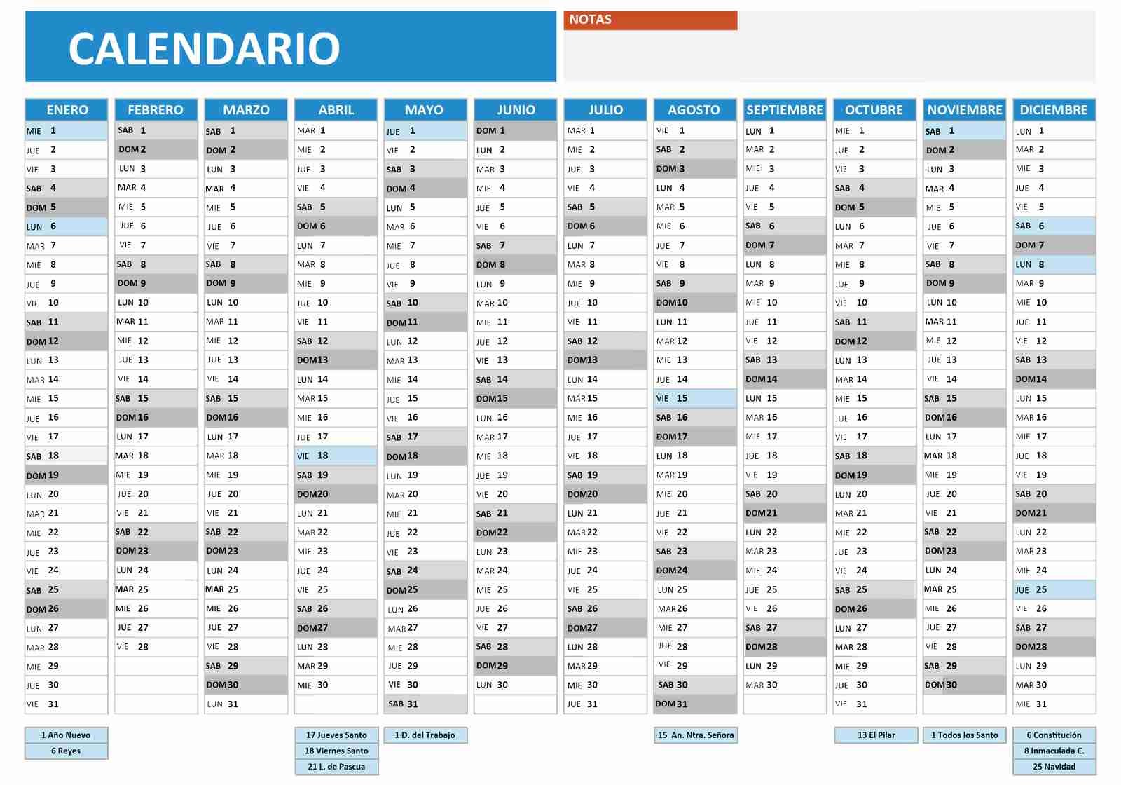 Calendario planning en cartón pluma 50x70 / 70x100 - Imagen 3