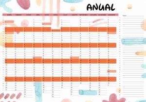 Calendario planning papel poster 50x70 / 70x100 cm - Imagen 2