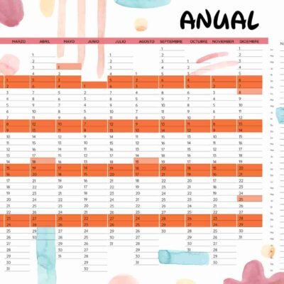 Calendario planning con colgador metálico 43,5×31,5