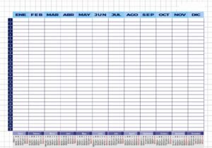 Calendario planning papel poster 50x70 / 70x100 cm - Imagen 3