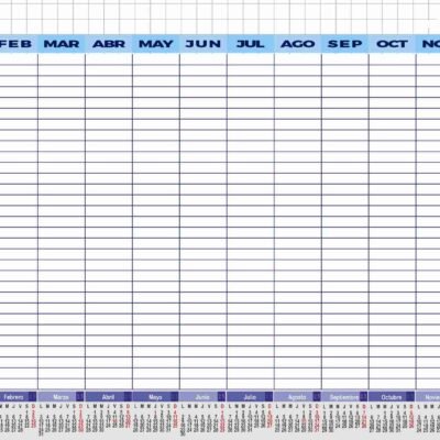 Calendario planning en cartón pluma  50×70 / 70×100